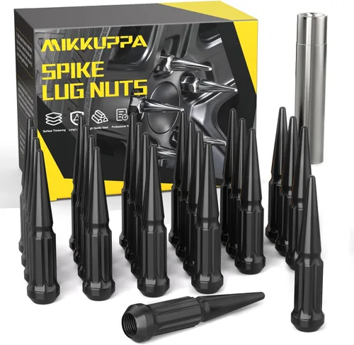 Miniatura 14 de MIKKUPPA 20 piezas de tuercas de rueda M12x1.5, tuerca de rueda M12x1.5, asiento cónico, tuercas de extremo negro con llave de casquillo, reemplazo