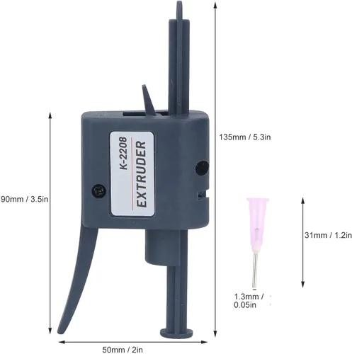 Miniatura 2 de Extrusora de pasta de soldadura K2208 con boquillas de 0.051 in, dispensador de pegamento de flujo de soldadura semiautomático portátil
