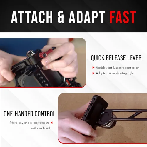 Miniatura 4 de Zacuto Stock de hombro Estabilizador ajustable, estabilizador de teléfono con agarre ligero y versátil Accesorio para teléfono inteligente