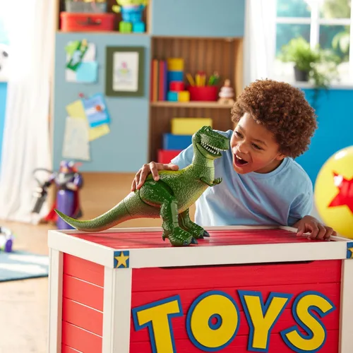 Miniatura 5 de Disney Store - Figura de acción parlante interactiva oficial de Rex de Toy Story, incluye sonidos y frases de las películas, interactúa con otras