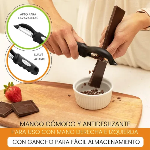 Miniatura 5 de Spring Chef Pelador de verduras giratorio prémium, color negro