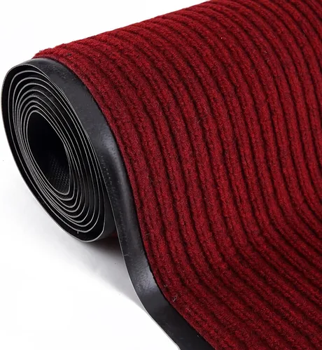 Miniatura 8 de Tapete de pasillo para exteriores de 3 x 16.4 pies, alfombra de pasillo de doble rayas, antideslizante, alfombra comercial para entrada