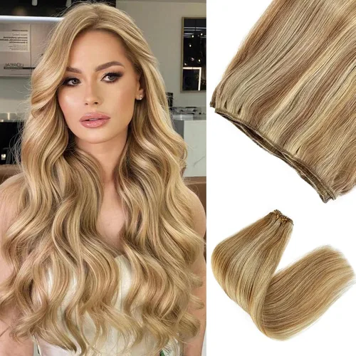 Miniatura 28 de Extensiones adhesivas rubias de cabello humano brasileño grado 9A, #60 rubio platino, cinta en 12 pulgadas, 20 unidades por juego, extensiones