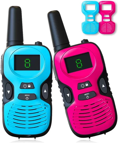 2 piezas de walkie talkies para niños: juguetes al aire libre para niños de 3, 4, 5, 6, 7, 8, 9, 10, 11, 12 años, regalos de cumpleaños para niños y