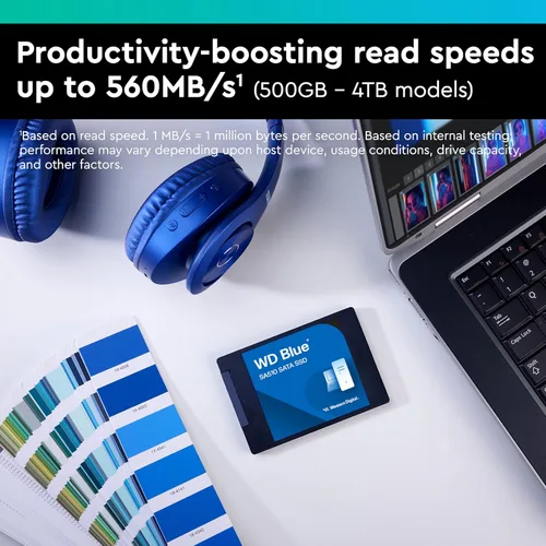 Miniatura 2 de Western Digital 1TB WD Blue SA510 SATA Disco duro SSD interno de estado sólido – SATA III 6 Gb/s, 2.5"/7mm, hasta 560 MB/s – WDS100T3B0A