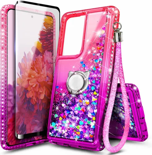 Miniatura 39 de NGB Diseñada para funda Samsung Galaxy Note 10+ (Plus), Rosa/Aguamarina Funda con Purpurina Líquida Brillante Linda para Mujeres Niñas Niños