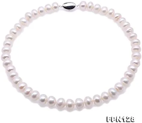 Miniatura 7 de JYX Collar de perlas blancas naturales de 18 pulgadas, aleación, FPN003-11