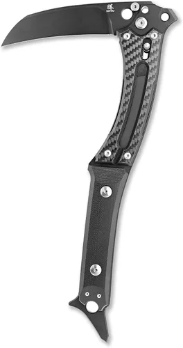 Miniatura 7 de KATSU Hacha plegable para camping, hacha táctica japonesa plegable de bolsillo con bloqueo de eje para supervivencia, al aire libre, corte
