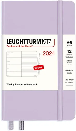 Miniatura 11 de LEUCHTTURM1917 - Agenda semanal y cuaderno 2024 con folleto adicional, tapa dura, composición (B5), verde (1 de enero - 31 de diciembre de 2024)