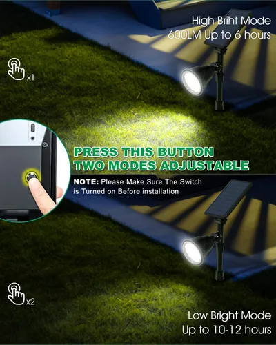 Miniatura 5 de Focos solares para exteriores, focos solares brillantes para paisaje, impermeables, 18 LED, 2 en 1, luz de bandera con energía solar, luces