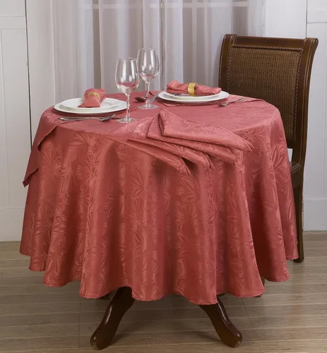 Miniatura 3 de Royal Bedding Elaine - Juego de manteles de lujo y elegante con servilletas, mantel de cocina superior, 70 pulgadas, redondo, dorado