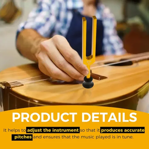 Miniatura 5 de Juego de diapasones 128Hz, 256Hz, 512Hz, instrumentos de sonido, diapasones Chakra con martillo, bolsa de almacenamiento y paño de limpieza, dorado
