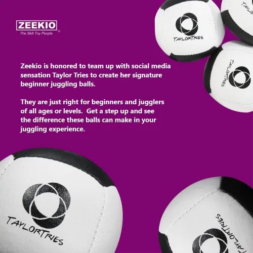 Miniatura 5 de Zeekio - Taylor Tries Signature - Juego de pelotas de malabarismo para principiantes, todos los niveles y todas las edades - Pelota de cuero
