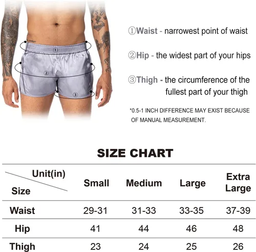 Miniatura 6 de Pantalones cortos de satén de seda satinados de 3 pulgadas para hombre