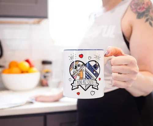 Miniatura 2 de Star Wars Exclusive You R2 - Taza de café de cerámica jumbo R2-D2 y BB-8, accesorios de cocina de Disney, artículos para el hogar, juego de vasos