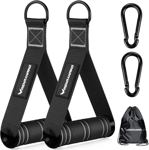 Miniatura 10 de RENRANRING Asas de Ejercicio para Gimnasio, Accesorios de Reemplazo para Poleas de Máquina de Cable, Banda de Resistencia y Entrenador de Fuerza