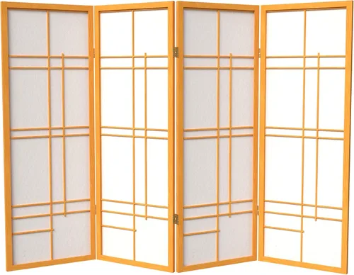 Pantalla corta Eudes Shoji de 4 pies - Miel - 4 Paneles
