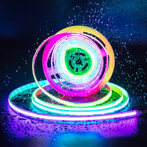 Miniatura 10 de PAUTIX Luces LED sin puntos, Tiras de Luces LED RGB Smart IC COB Direccionables 16.4ft, Certificadas UL 24V Efectos de Persecución Cinta Flexible