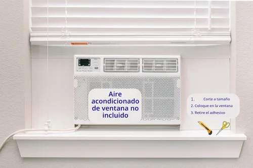 Miniatura 5 de Paneles de aislamiento envolvente Breeze Stop con aislamiento lateral blanco para unidad de aire acondicionado de ventana cubierta de aire