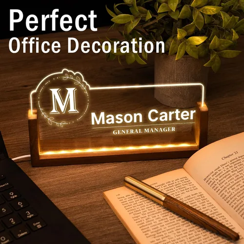 Miniatura 3 de Placa de nombre de escritorio personalizada, placa de nombre de oficina para escritorios, decoración de escritorio para mujeres y hombres