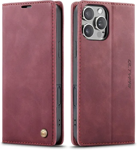 Miniatura 53 de QLTYPRI Para iPhone Air Case Wallet Con Tarjetero, Vintage PU Cuero Kickstand Cierre Magnético A Prueba De Golpes Folio Libro Funda Para IPhone 17