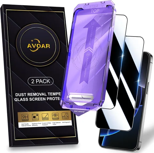 Miniatura 19 de Paquete de 2 protectores de pantalla de privacidad para iPhone 13 Pro Max /14 Plus [kit de alineación automática] vidrio templado, protección