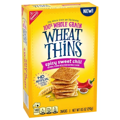 Miniatura 9 de Wheat Thins Snacks picantes de chile dulce, galletas de trigo integral, galletas de aperitivos, 8.5 onzas