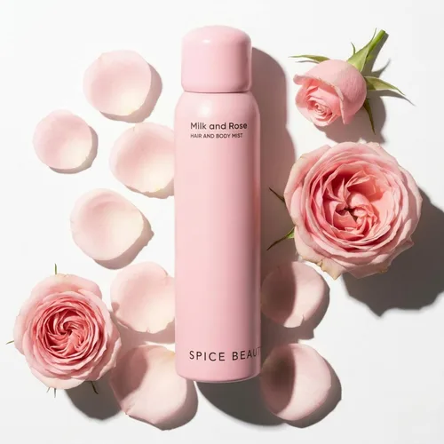 Miniatura 2 de Leche y rosa para el cabello y el cuerpo Spray corporal hidratante y perfume para el cabello con rosa, leche de cabra, manzanilla y lavanda