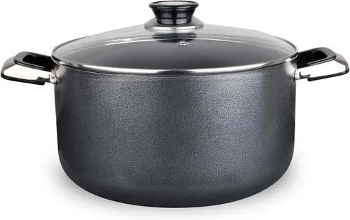 Miniatura 14 de Alpine Cuisine Olla antiadherente de 5 cuartos con tapa de vidrio templado y asas de transporte, utensilios de cocina multiusos, horno holandés