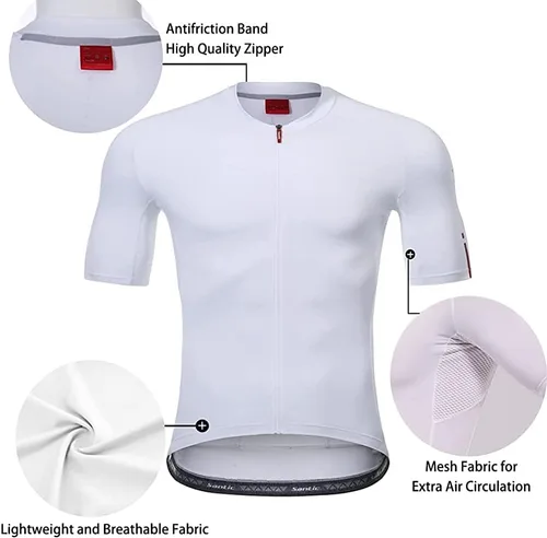 Miniatura 2 de Santic Camiseta de ciclismo de manga corta para hombre con 3 bolsillos traseros