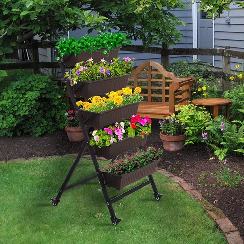 Miniatura 6 de G TALECO GEAR Jardinera Vertical de Jardín, Caja de Jardinera de Cama de Jardín Elevada Vertical con 5 Cajas Contenedoras, Cultiva tus Hierbas