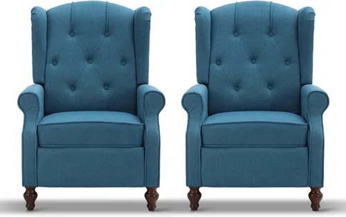 Miniatura 16 de Silla Reclinable Wingback - Sillón Reclinable Acolchado - Silla Reclinable de Masaje con Calor - Sillón Reclinable de Tela Push Back con Control