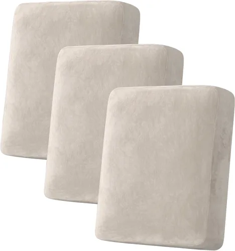 Miniatura 143 de H.VERSAILTEX - Funda de terciopelo elástica y afelpada para protección de cojines de sofá biplaza, silla o sofá, 2 piezas, tamaño grande, color gris