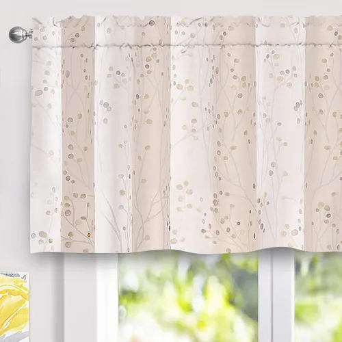 Miniatura 12 de DriftAway Harper Ink - Cortina de ventana con patrón floral para sala de estar, dormitorio, comedor, bolsillo para cortinero, 52 x 18 pulgadas, más