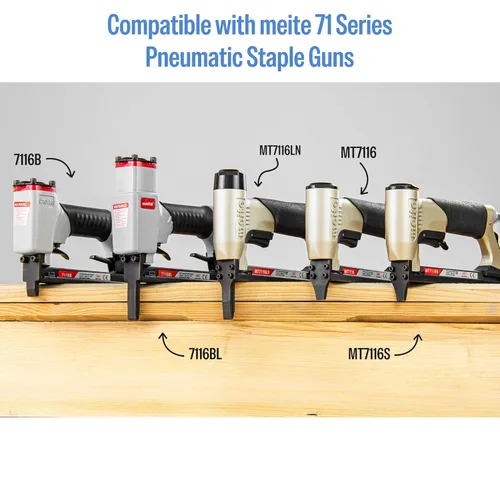 Miniatura 5 de meite Grapas de tapicería de acero inoxidable 304 de calibre 22 71/10, corona de 3/8 pulgadas con longitud de pierna de 3/8 pulgadas, grapas