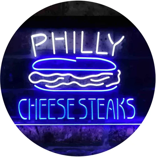 Miniatura 18 de ADVPRO Philly Cheese Steaks Café - Letrero de neón LED de doble color, azul y rojo, 24 x 16 pulgadas st6s64-i3850-br