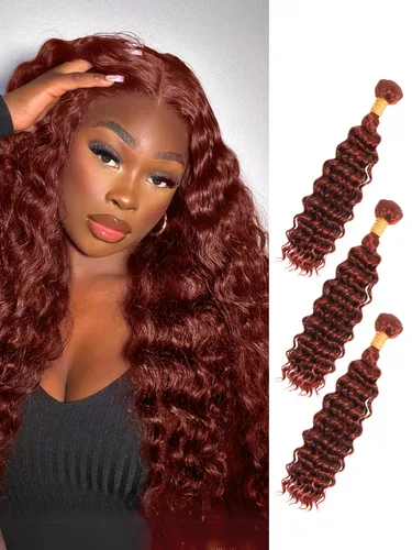 Miniatura 46 de P4/27 Cabello Humano Solitario de Onda Profunda con Reflejos Rubios Miel, 12A 100% Tejido Brasileño Virgen Ondulado Grueso con Mechas Ombre Marrón