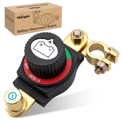 Miniatura 18 de Nilight Battery Disconnect Switch with Waterproof Key and Cover 12V 24V On Off Battery Master Isolator Cut Off Power Kill Switch for Car Marine Boat