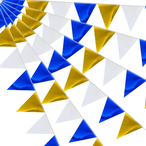 Miniatura 30 de Banderín de camuflaje de 49 pies, banderas triangulares de camuflaje del ejército para decoraciones de fiesta de cumpleaños