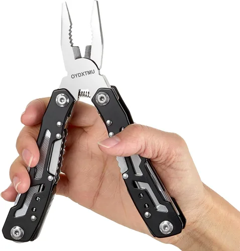 Miniatura 7 de Mini alicates multiherramienta 25 en 1 para exteriores, equipo EDC portátil con bloqueo de seguridad, funda de nailon, utilidad todo en uno