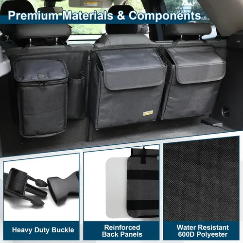 Miniatura 3 de Organizador de maletero de automóvil de lujo, organizador colgante desmontable para asiento trasero, módulos de almacenamiento con enfriador