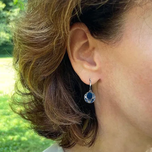 Miniatura 5 de Handmade Women's Earrings,Recycled Vintage Mason Jar and Vintage lace lever hollowed out rear earrings,earrings for women,jewelry boxes for