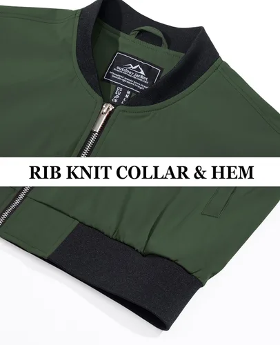 Miniatura 6 de MAGCOMSEN Chaqueta bomber para hombre, ligera, casual, con cremallera, rompevientos, primavera, otoño, abrigo de golf con bolsillos