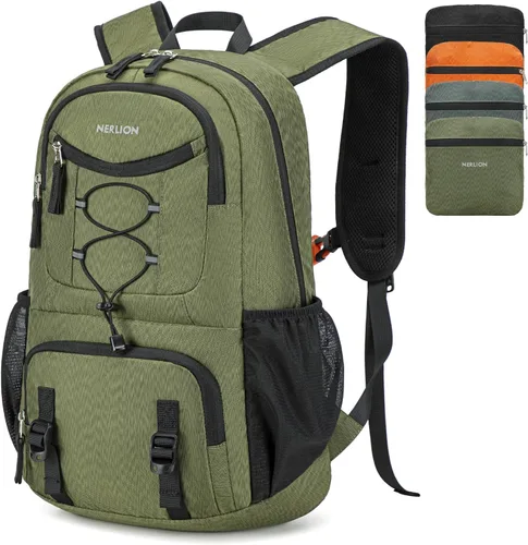 Nerlion - Mochila ligera plegable de 35L para senderismo, mochila de viaje para hombres y mujeres, impermeable, para acampar al aire libre, mochila