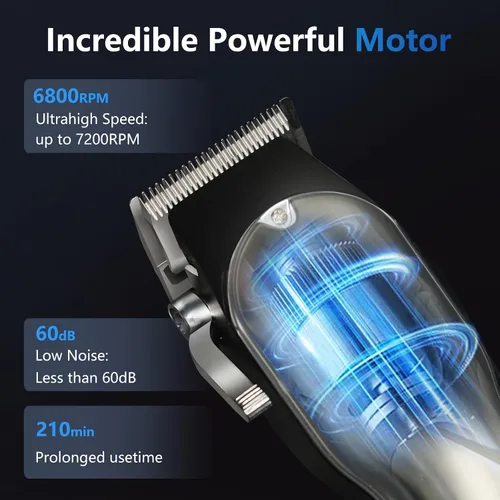 Miniatura 2 de Cortapelos para hombres profesional inalámbrico para uso doméstico y barbero, juego de recortadora recargable para cortar el cabello y aseo