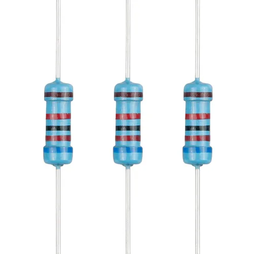 Miniatura 5 de 100 resistencias de 1 ohm 1/2 W (0.5 vatios) ±1% tolerancia de película metálica, resistencia fija de múltiples valores de resistencia opcional
