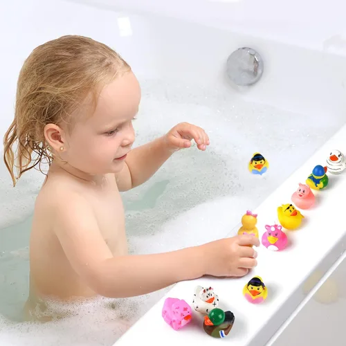 Miniatura 4 de Patos de goma para Jeep Ducking, 50 patos de goma surtidos para juegos de patitos, ducking de Jeeps, cruceros y baño, juego en la piscina, pequeño
