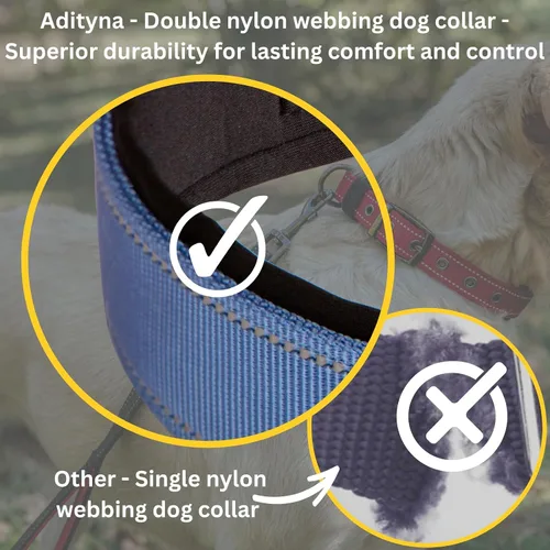 Miniatura 2 de ADITYNA Collares para perros pequeños, acolchados, de neopreno suave, ultra cómodos, reflectantes, resistentes, color azul