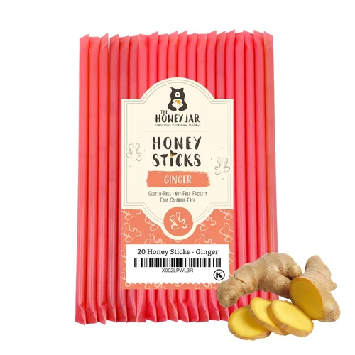Miniatura 8 de The Honey Jar Palitos de miel lisos, pajitas de miel pura para el té, café o un placer saludable, una cucharadita de miel saborizada por barra