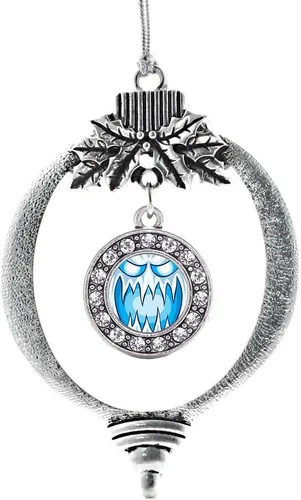 Miniatura 202 de Inspired Silver - Twin One - Adorno festivo de Navidad de plata - Adorno festivo de árbol de Navidad con dije de círculo y circonita cúbica